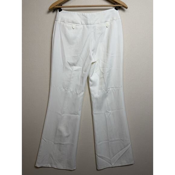 IZ Byer California Women's Ivory Pants Sz 9 Wide Leg Flat Front Career Office - Picture 13 of 16